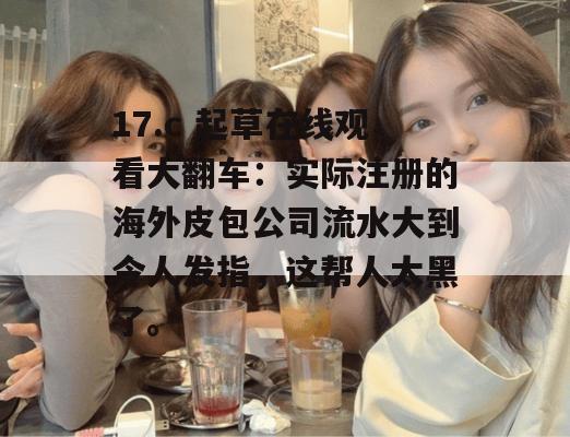 17.c 起草在线观看大翻车:实际注册的海外皮包公司流水大到令人发指,这帮人太黑了。